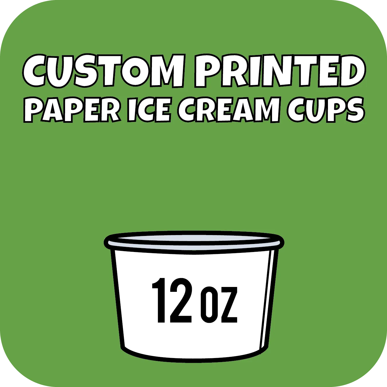 12oz Custom Printed Paper Ice Cream Cups 720ct