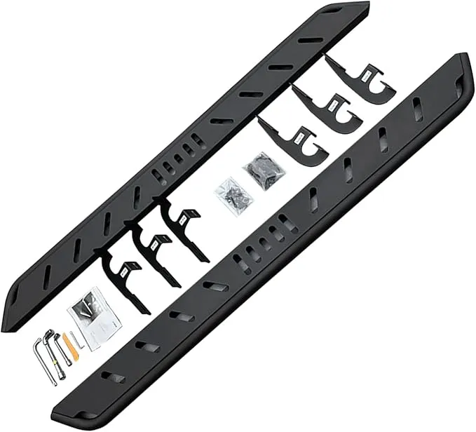 2PCS Running Boards for R1S Side Steps Brackets Nerf Bars Compatible with Rivian R1S 2022 2023 2024 Nerf Bars Pedal Exterior Rivian Accessories