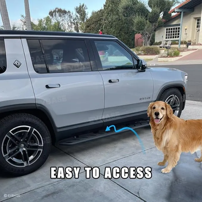 2PCS Running Boards for R1S Side Steps Brackets Nerf Bars Compatible with Rivian R1S 2022 2023 2024 Nerf Bars Pedal Exterior Rivian Accessories