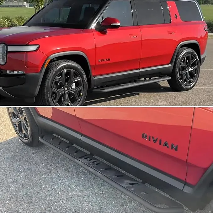 2PCS Running Boards for R1S Side Steps Brackets Nerf Bars Compatible with Rivian R1S 2022 2023 2024 Nerf Bars Pedal Exterior Rivian Accessories
