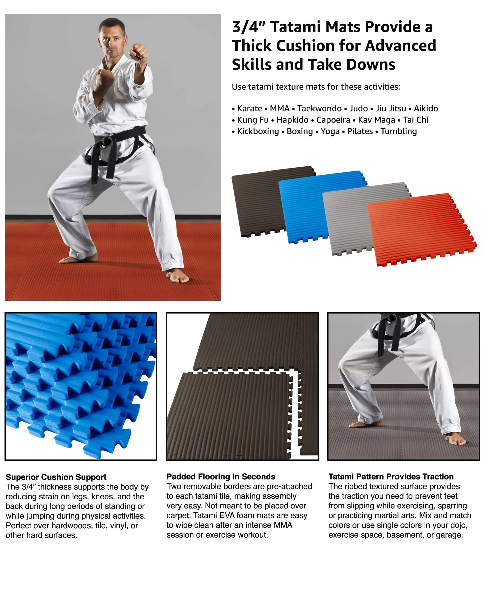 3/4" Thick Martial Arts Mats