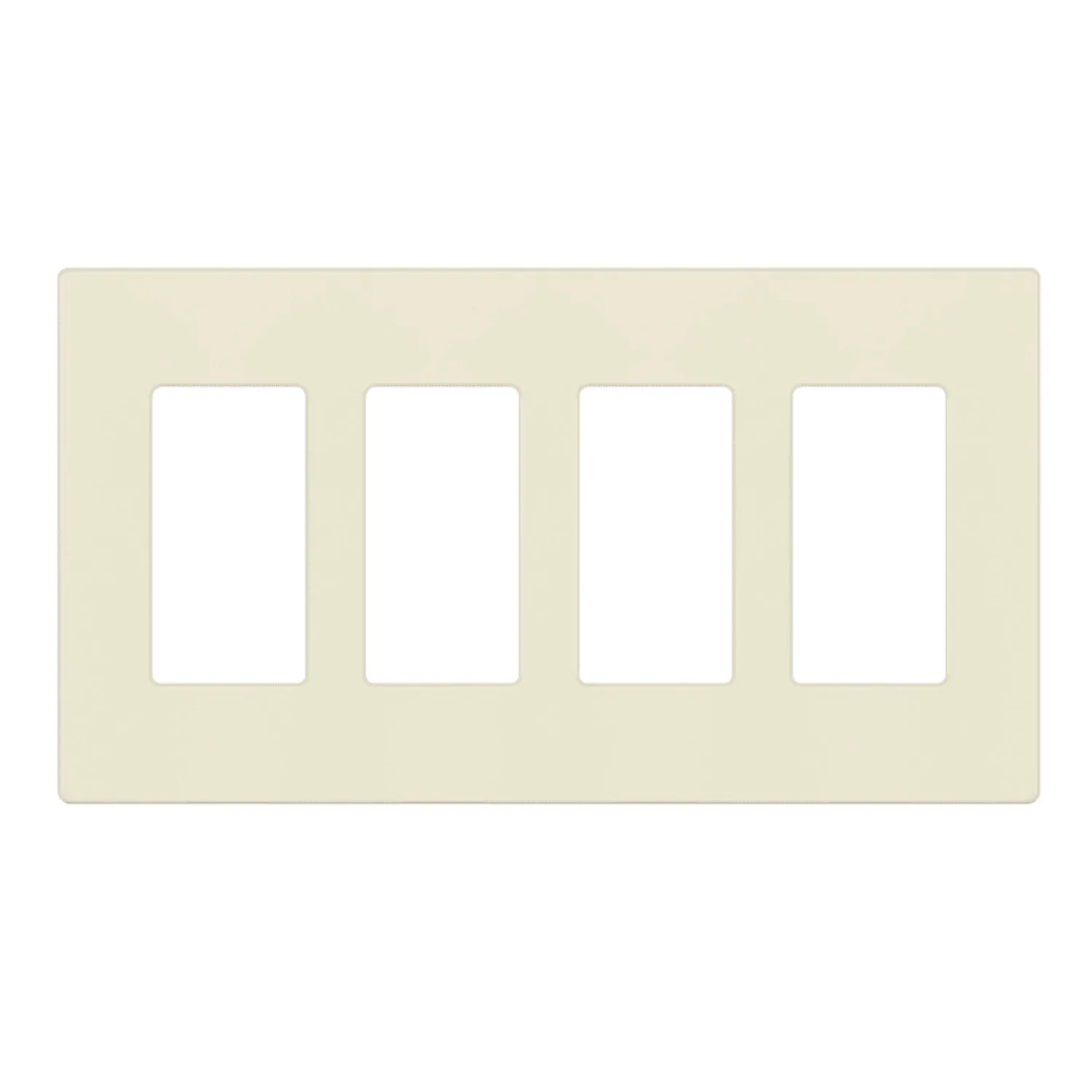 4-Gang Decorator Rocker Screwless Wall Plate Light Almond