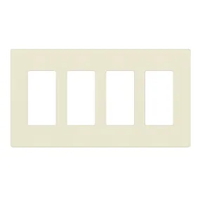 4-Gang Decorator Rocker Screwless Wall Plate Light Almond
