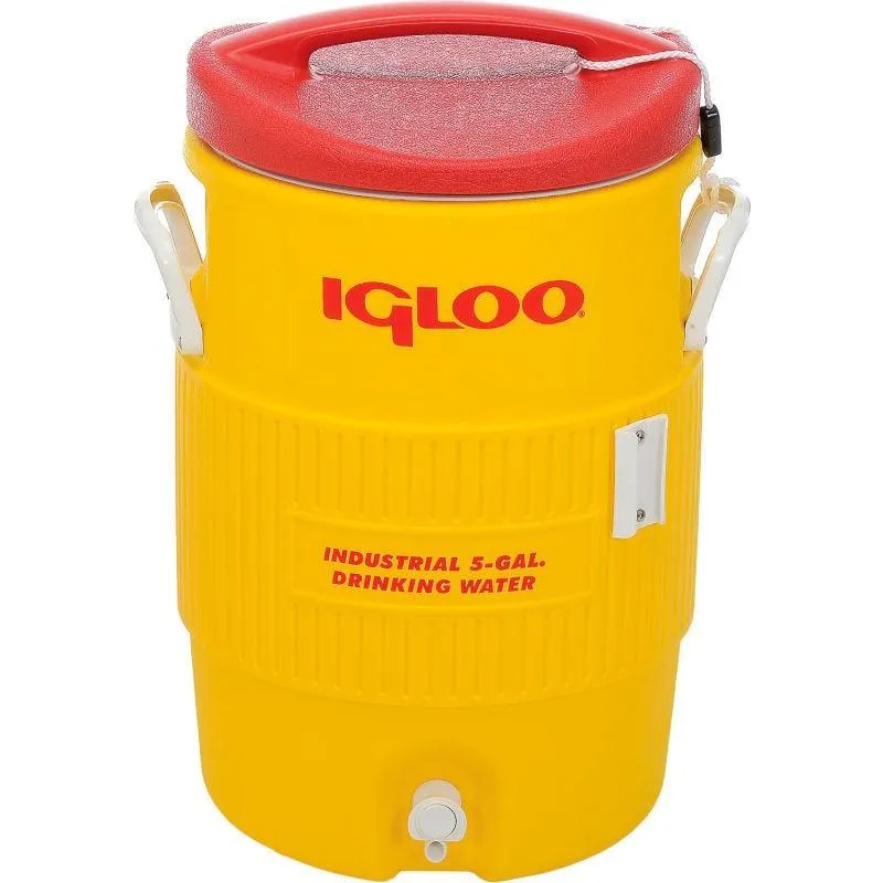 451 Igloo 400 Series Commercial & Industrial Beverage Cooler, 5 Gal, Yellow & Red