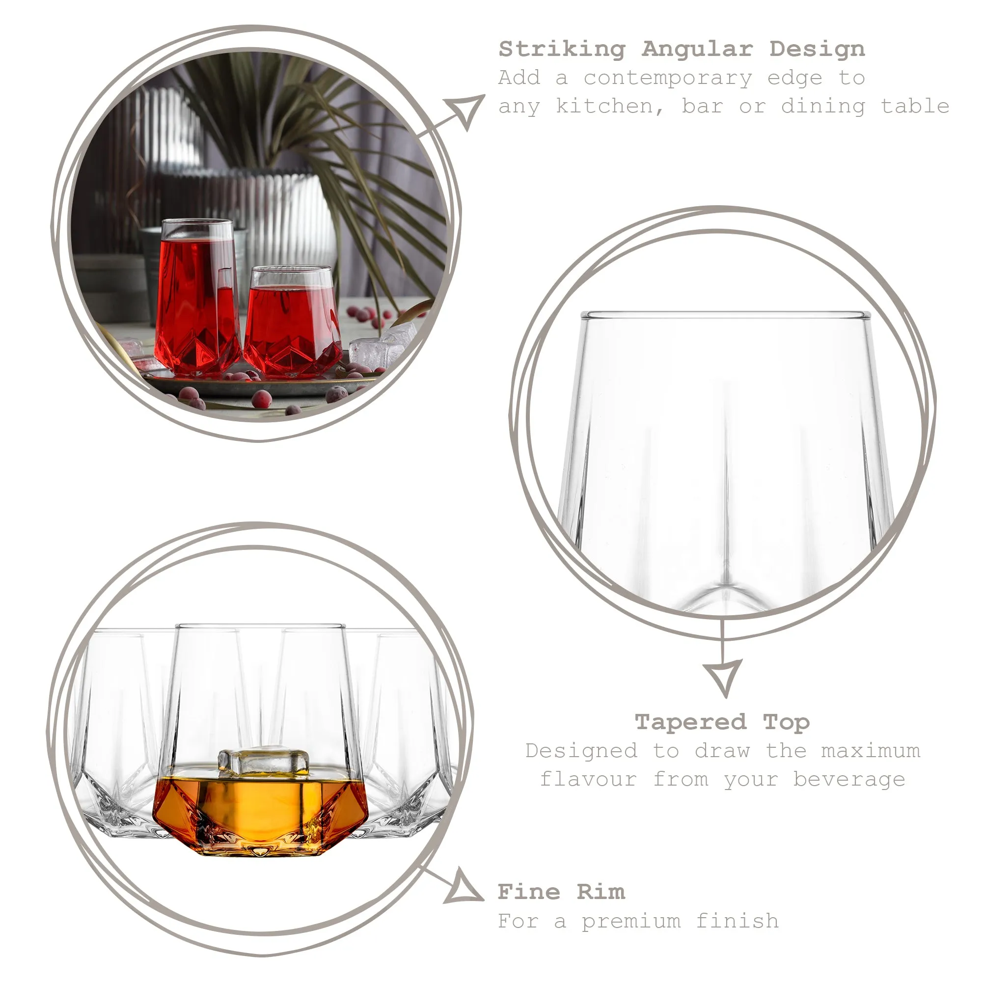 460ml Valeria Highball Glasses - Pack of Six  - By LAV