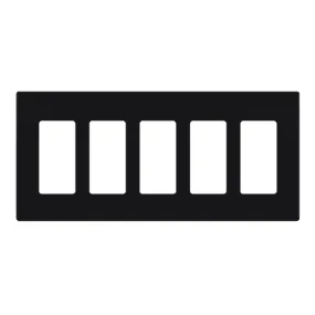 5-Gang Decorator Rocker Screwless Wall Plate Black