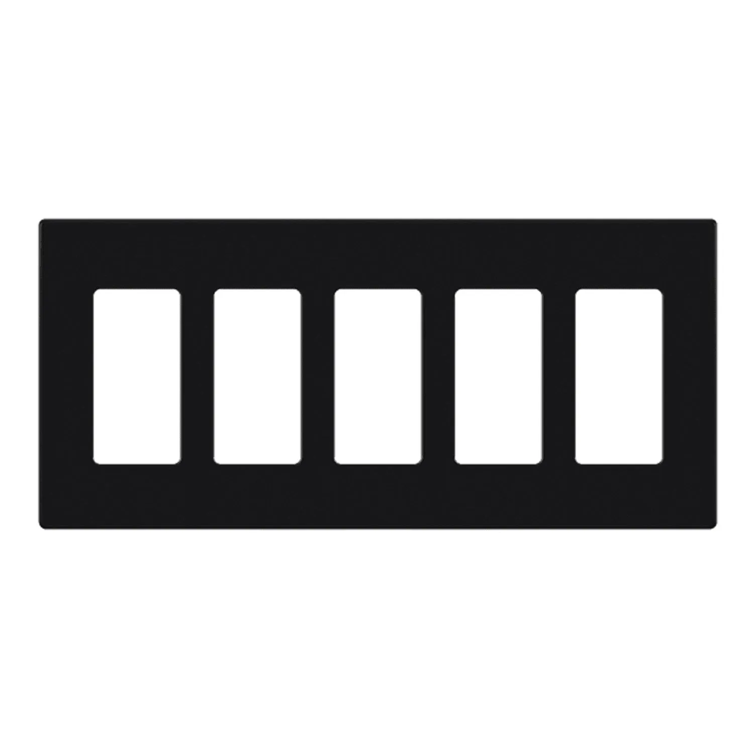 5-Gang Decorator Rocker Screwless Wall Plate Black