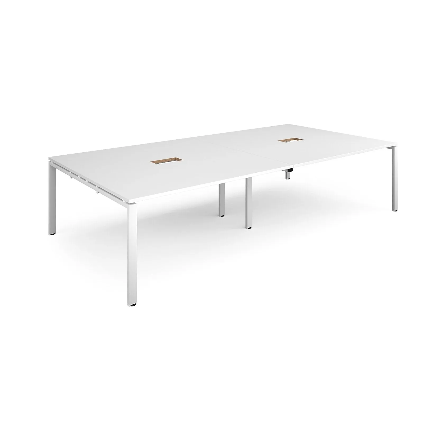 Adapt rectangular boardroom table with 2 cutouts