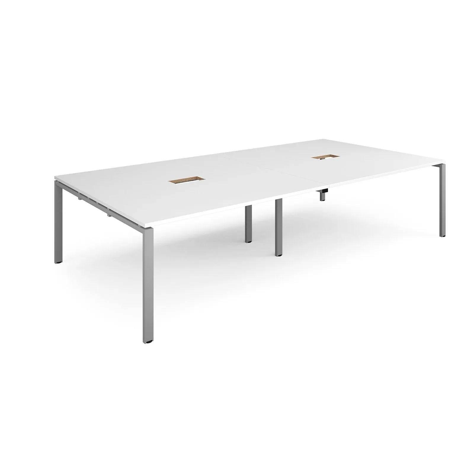 Adapt rectangular boardroom table with 2 cutouts