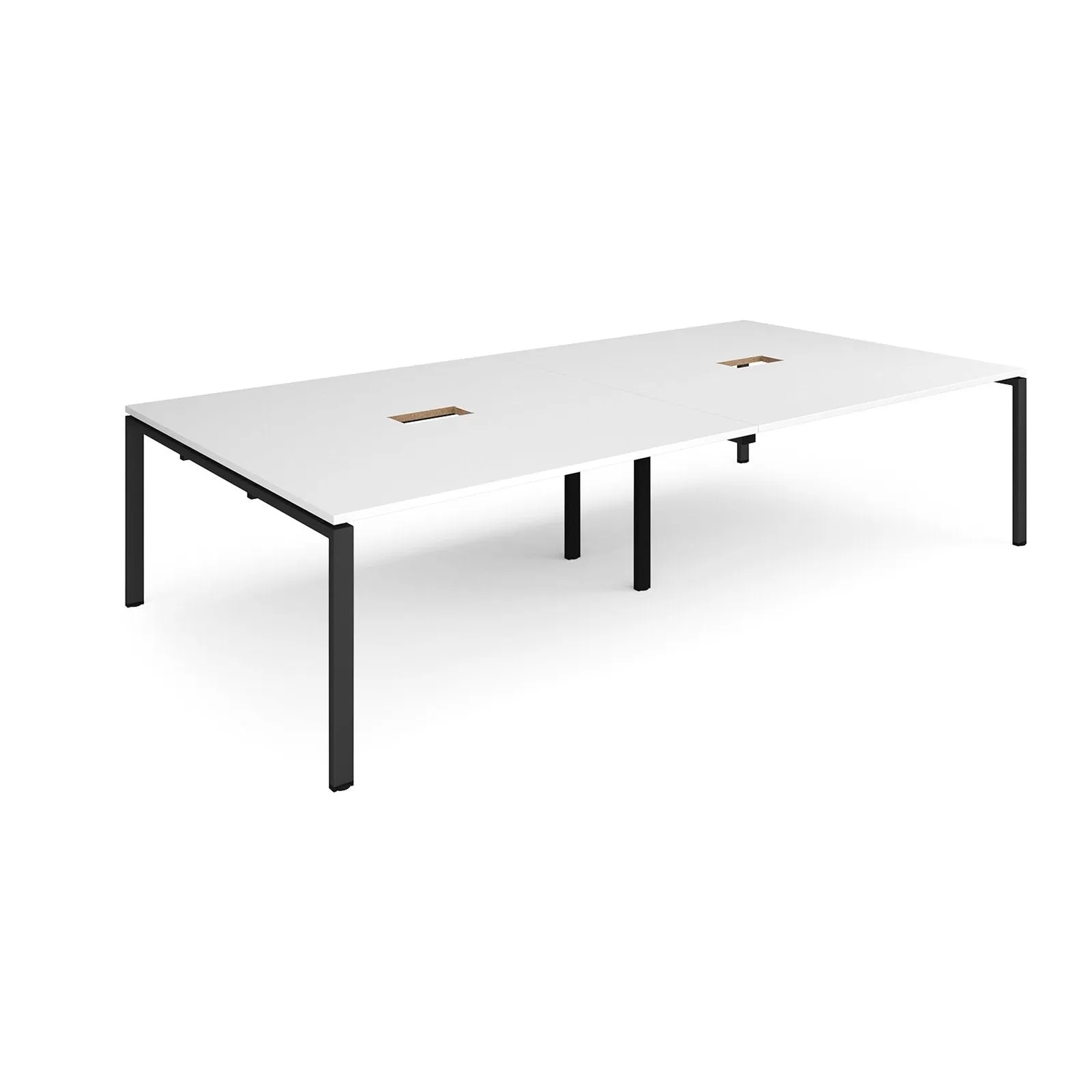 Adapt rectangular boardroom table with 2 cutouts