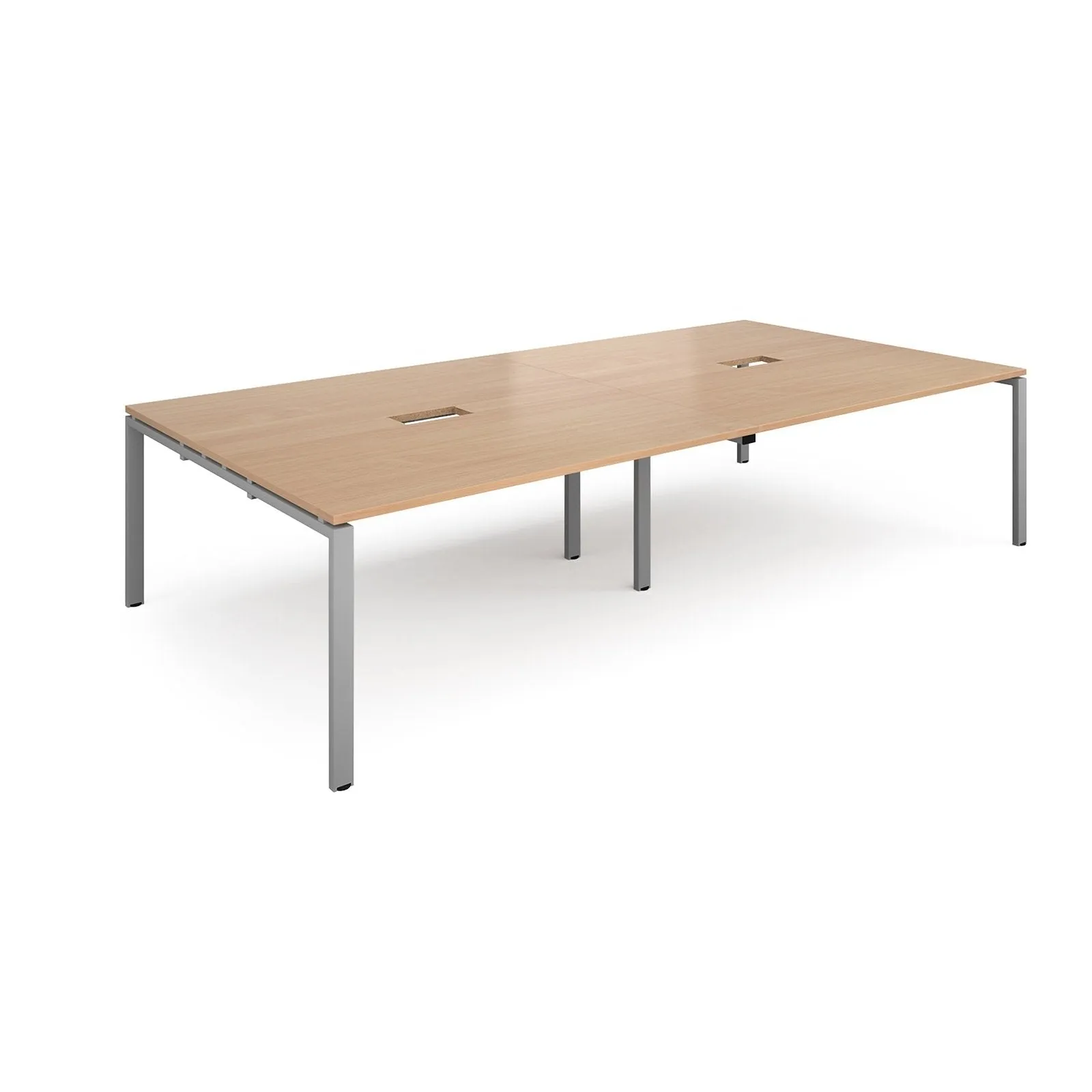 Adapt rectangular boardroom table with 2 cutouts