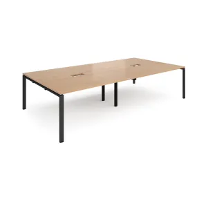 Adapt rectangular boardroom table with 2 cutouts