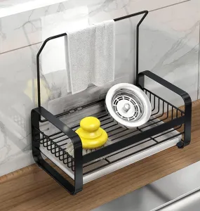 Adhesive Sink Caddy Sponge Holder Storage for Kitchen Accessories