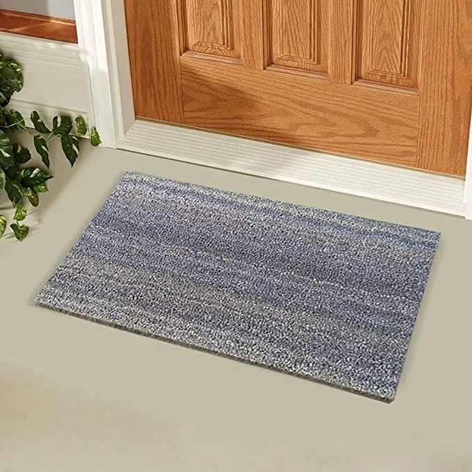 Aesthetic Stripes Solid Color Coir Door Mat (40x70cm), Iconic Grey