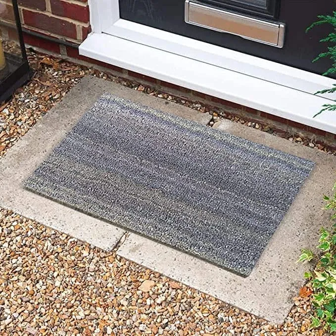 Aesthetic Stripes Solid Color Coir Door Mat (40x70cm), Iconic Grey
