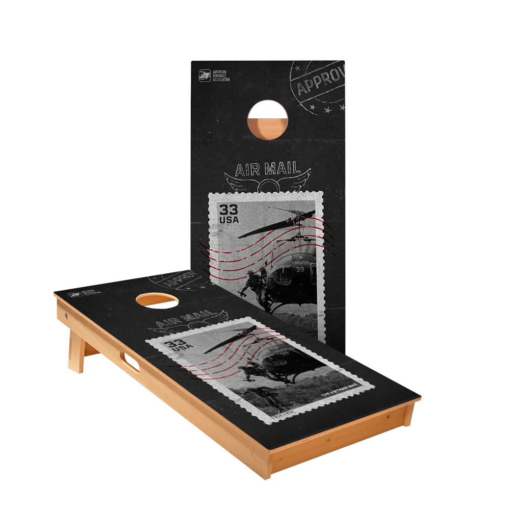 Airmail Stamp Star Cornhole Boards