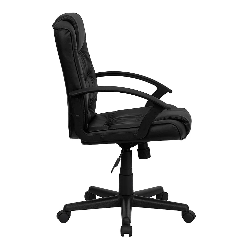 Alamont Home - Lindon Contemporary Leather/Faux Leather Swivel Office Chair - Black