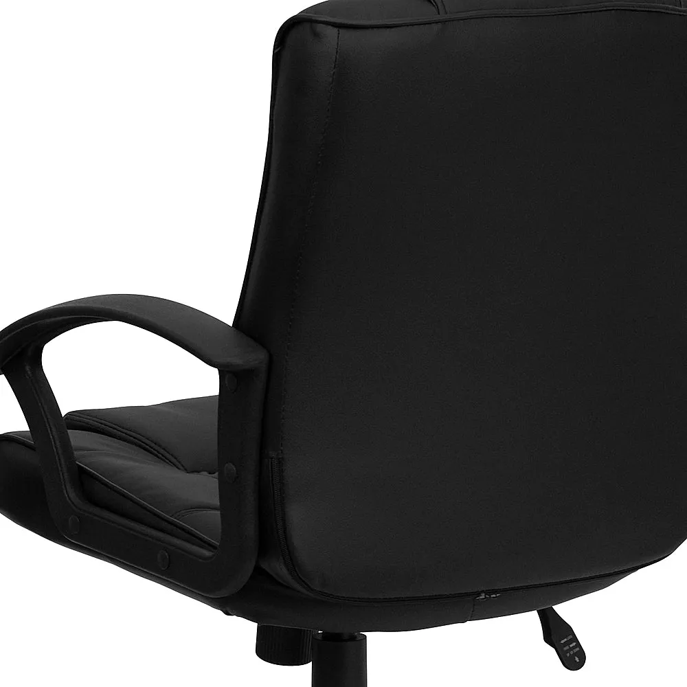 Alamont Home - Lindon Contemporary Leather/Faux Leather Swivel Office Chair - Black