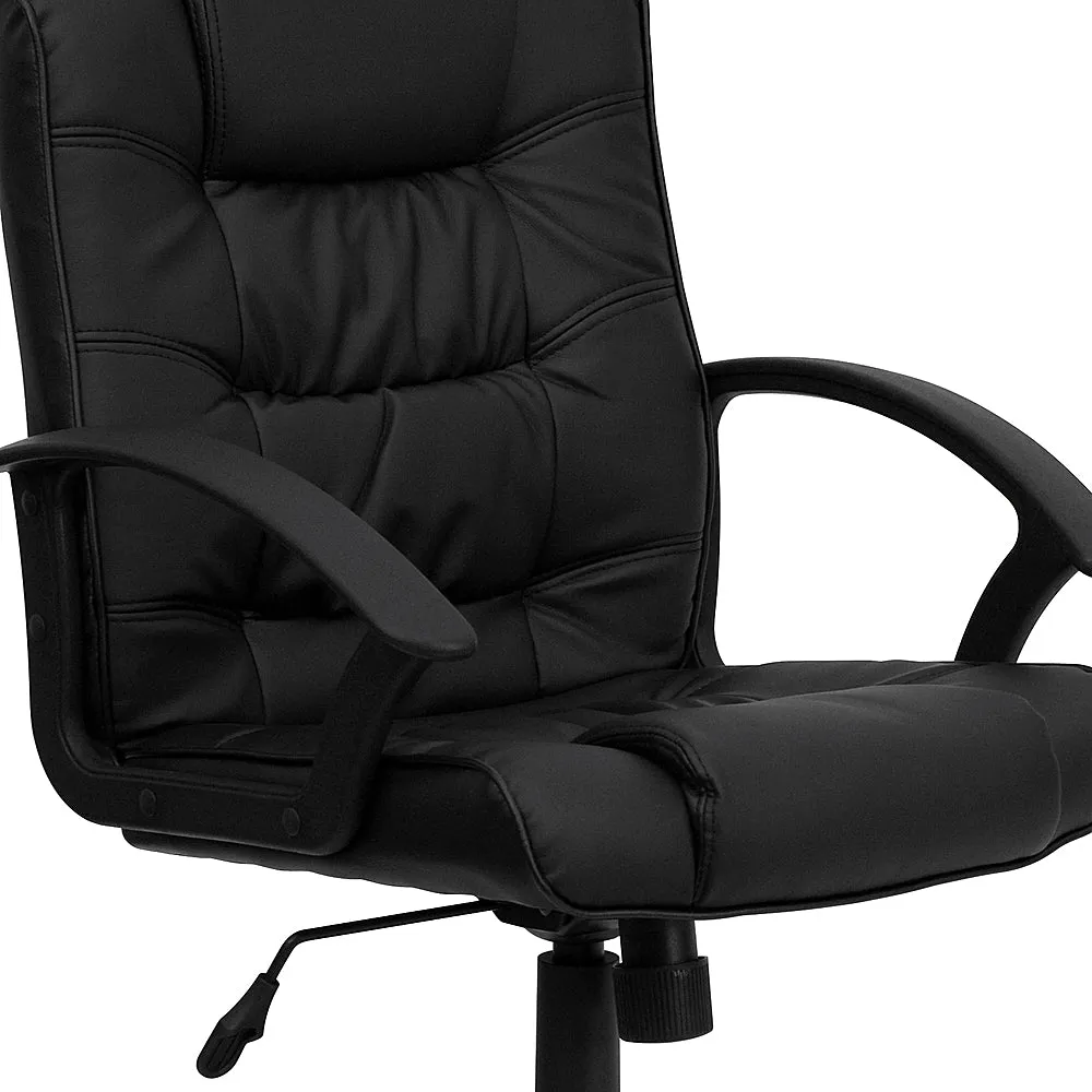 Alamont Home - Lindon Contemporary Leather/Faux Leather Swivel Office Chair - Black