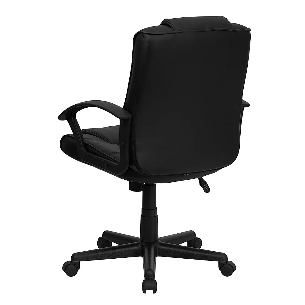 Alamont Home - Lindon Contemporary Leather/Faux Leather Swivel Office Chair - Black
