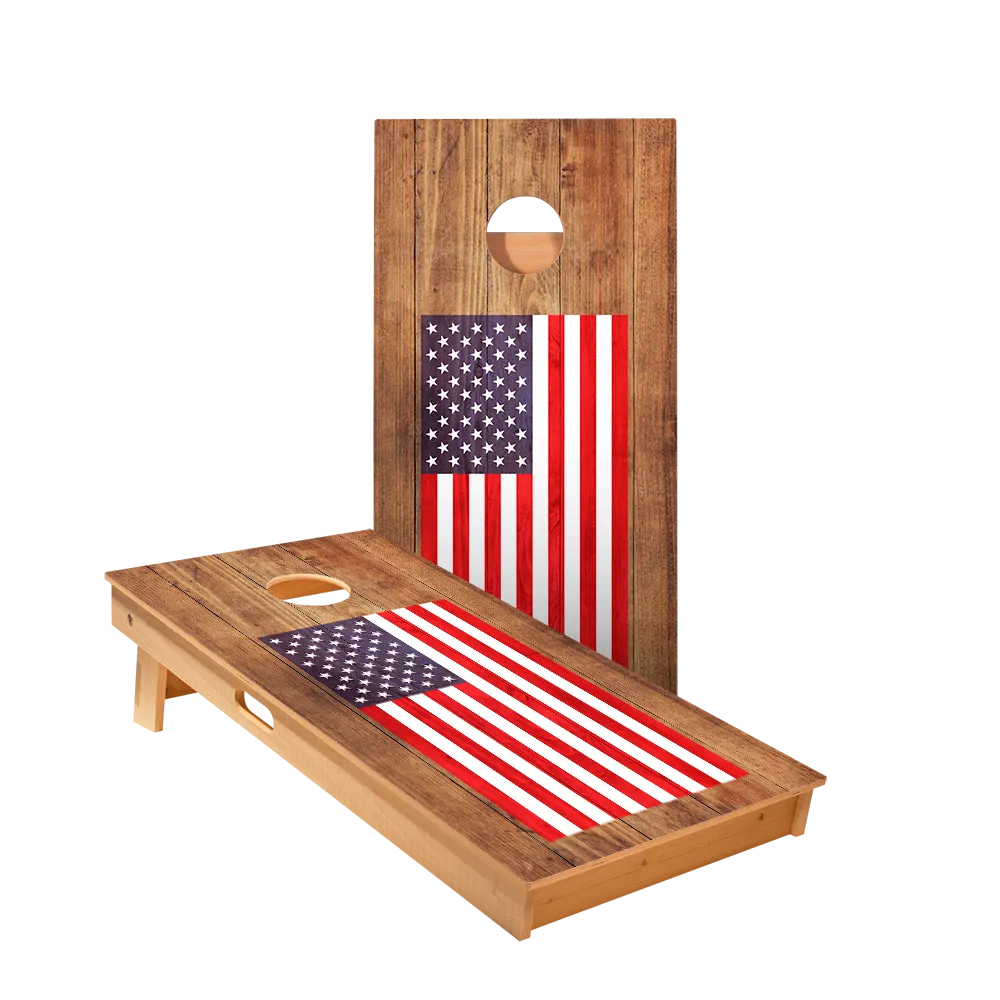 American Flag Star Cornhole Boards