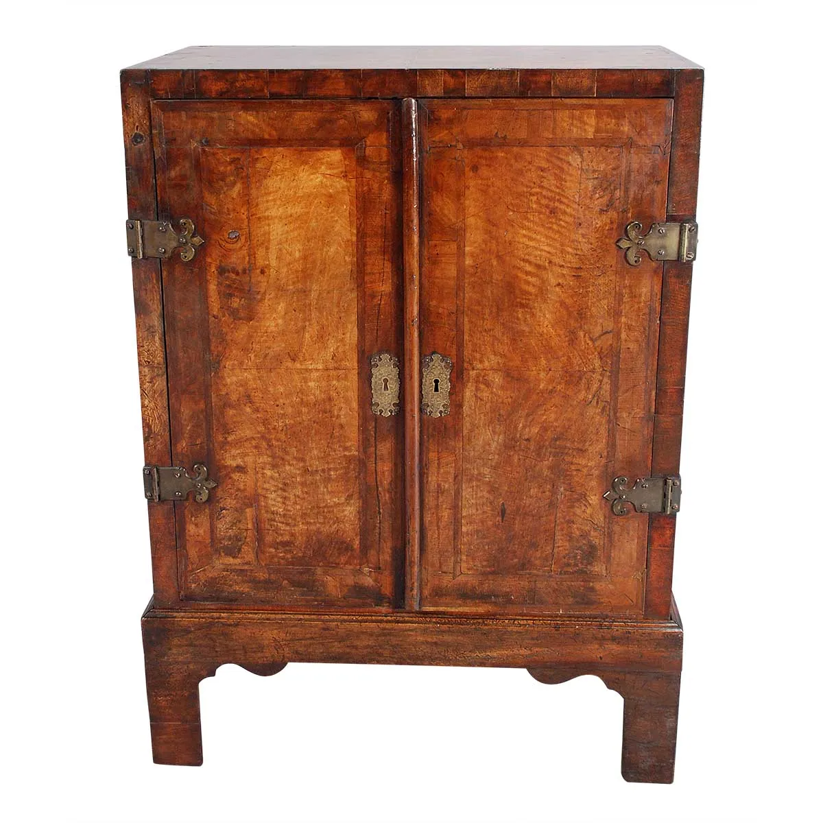 An Early Walnut and Oak Cabinet on Stand
