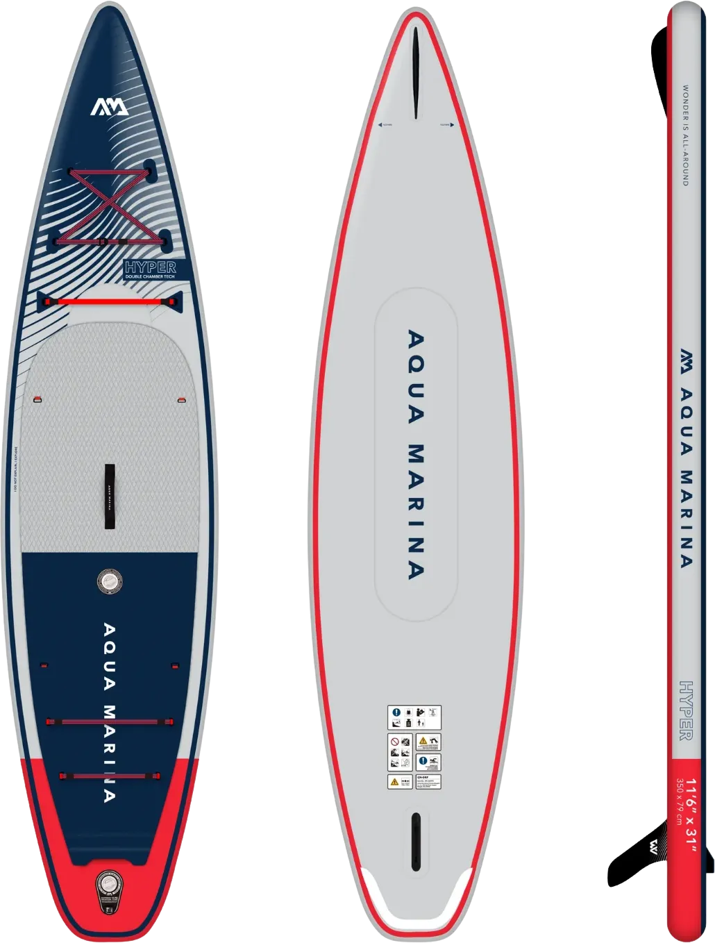Aqua Marina Hyper 11'6" or 12'6" Inflatable Stand Up Paddle Board Touring Series New