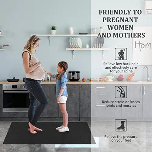 AUTODECO Kitchen Mats and Rugs - Kitchen Floor Mat Cushioned Anti Fatigue Non Slip Waterproof Runner Rug Heavy Duty Ergonomic Comfort Standing Foam Mats for Home Office Sink Laundry 17"x59", Brown