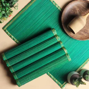 Bamboo Placemat | Table Mats | Green | 33 x 50 cm | Set of 6
