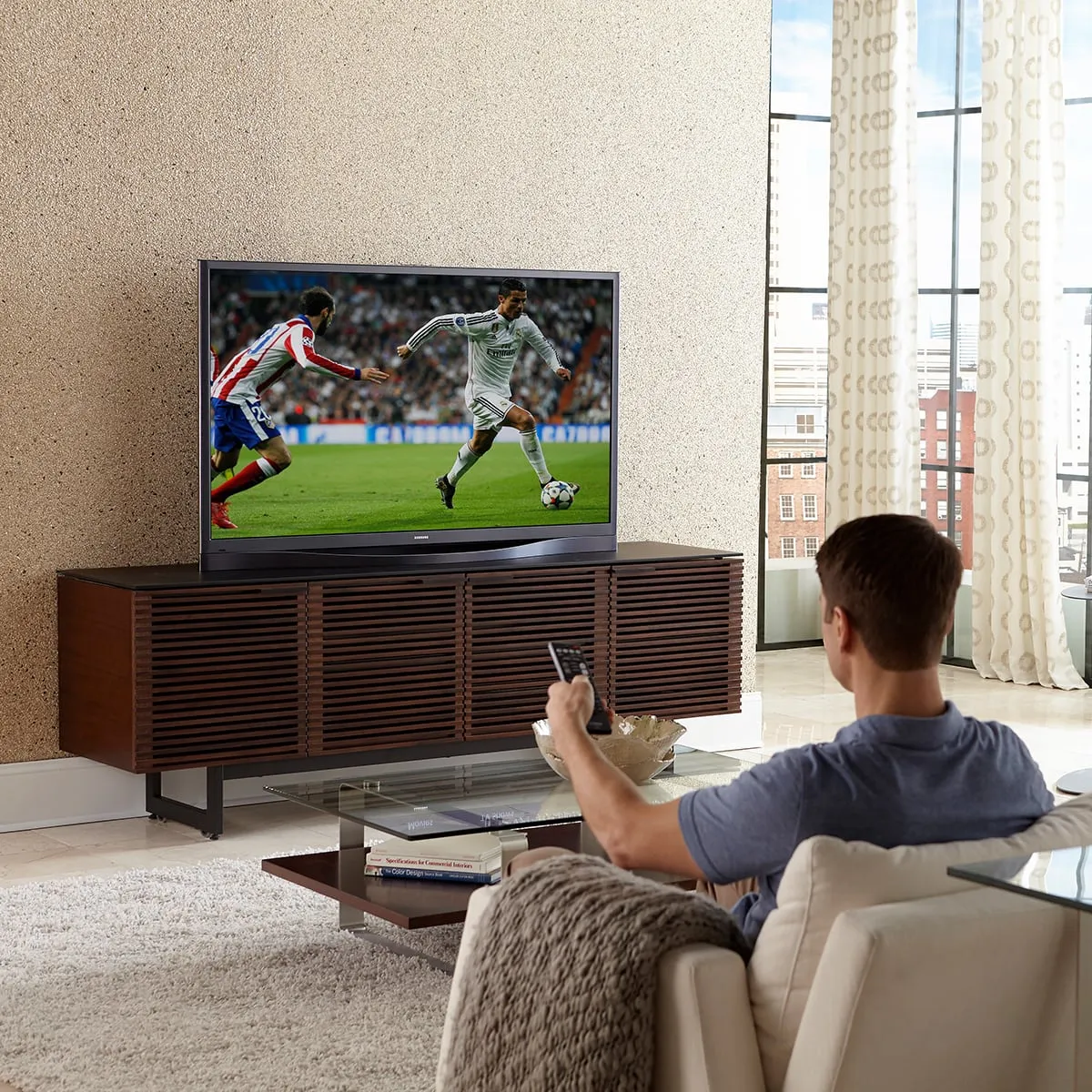 BDI Corridor 8179 Quad Media Consoles for TVs up to 85" (Chocolate Stained Walnut)