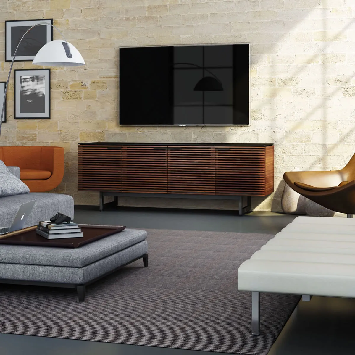 BDI Corridor 8179 Quad Media Consoles for TVs up to 85" (Chocolate Stained Walnut)
