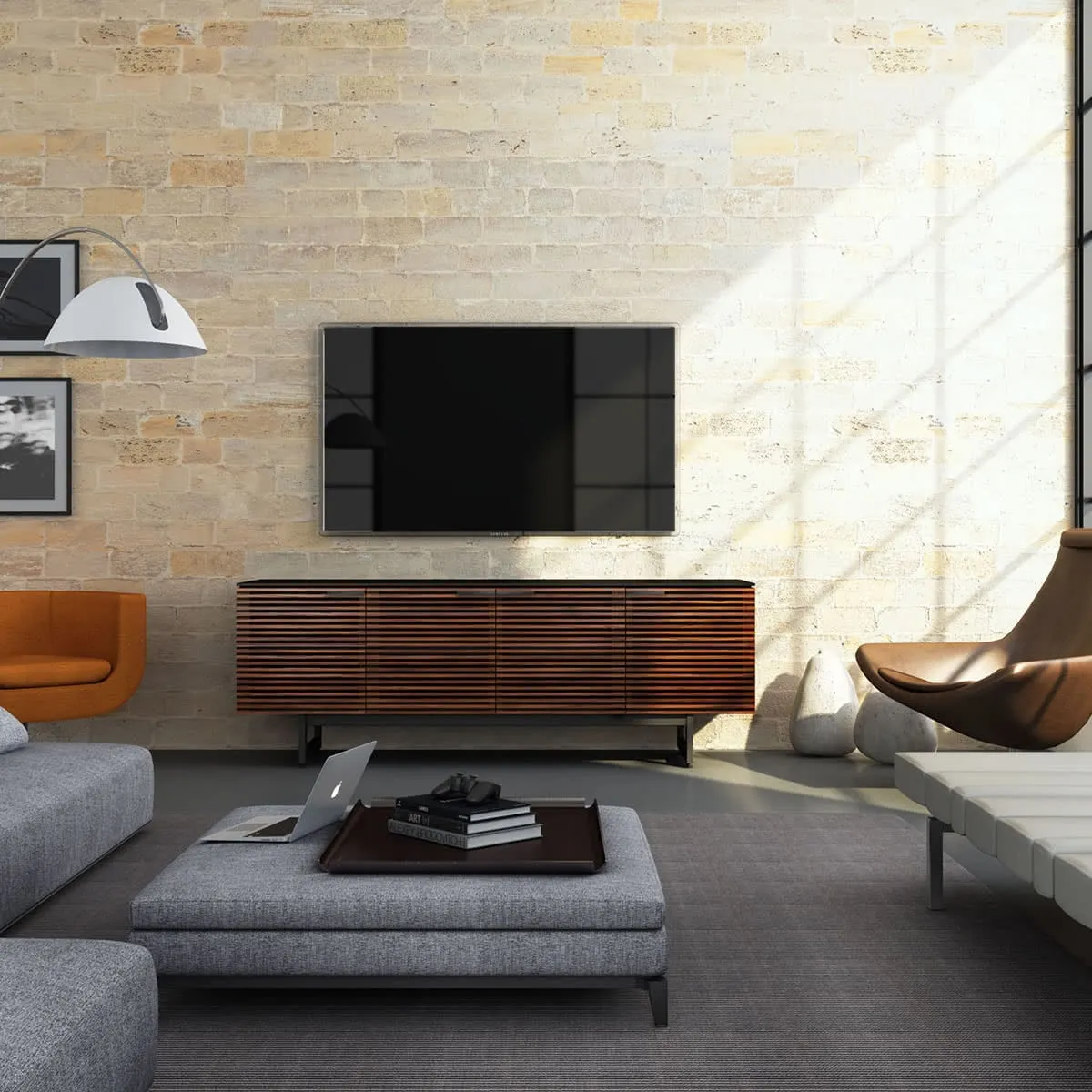 BDI Corridor 8179 Quad Media Consoles for TVs up to 85" (Chocolate Stained Walnut)
