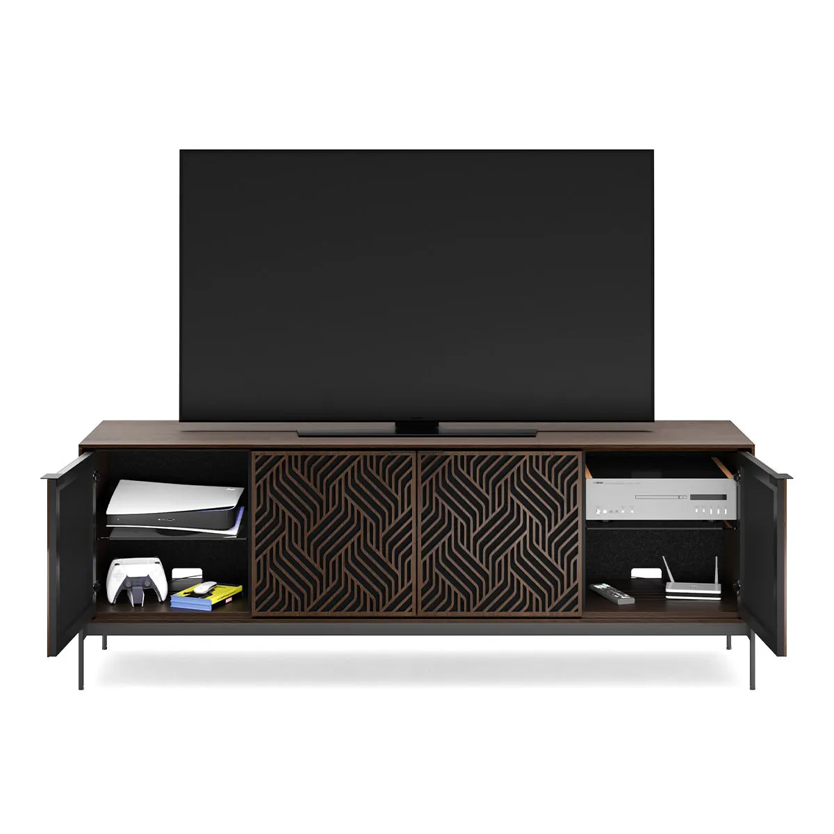 BDI Elements 8709 Weave Media Cabinet with Console Base (Toasted Oak)