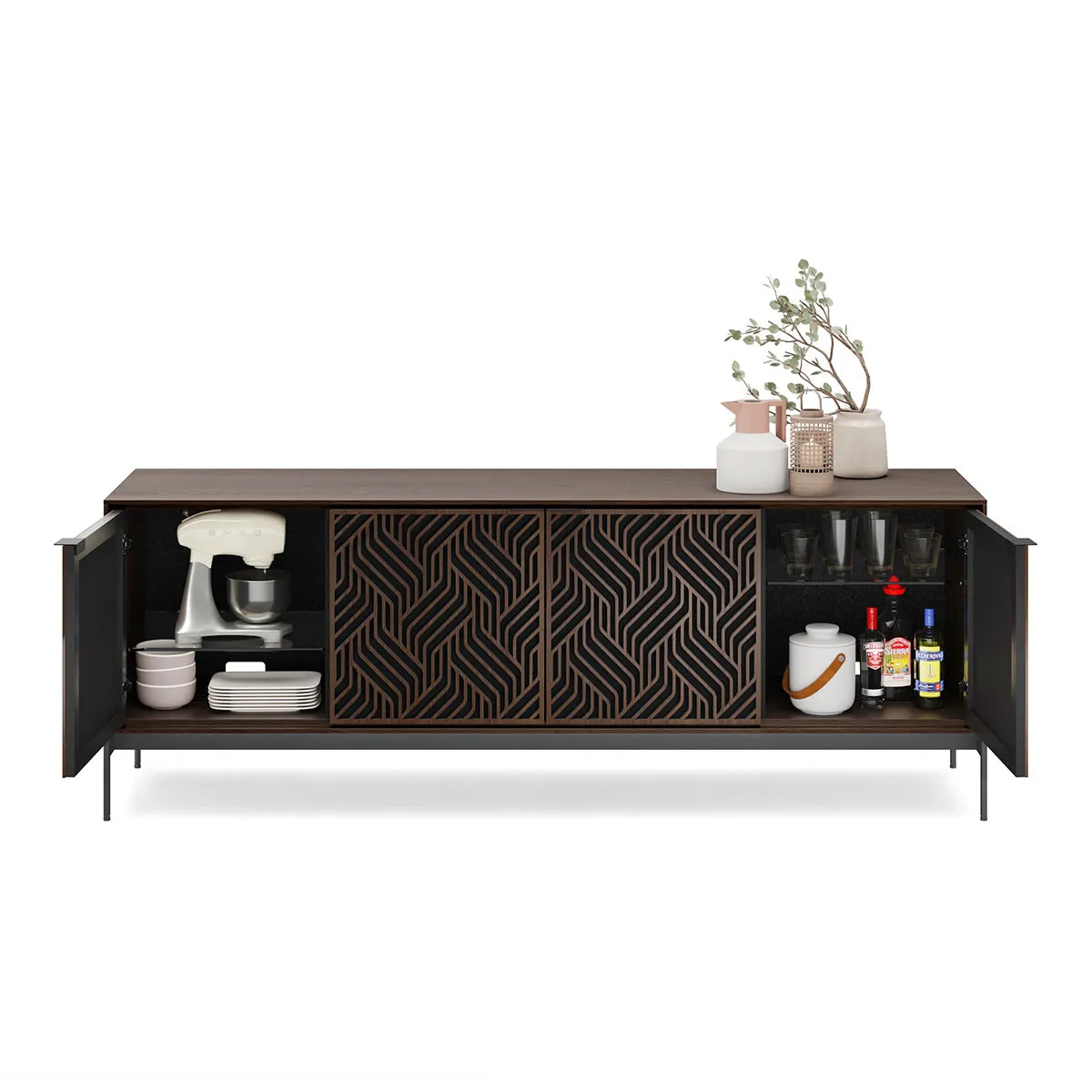 BDI Elements 8709 Weave Media Cabinet with Console Base (Toasted Oak)