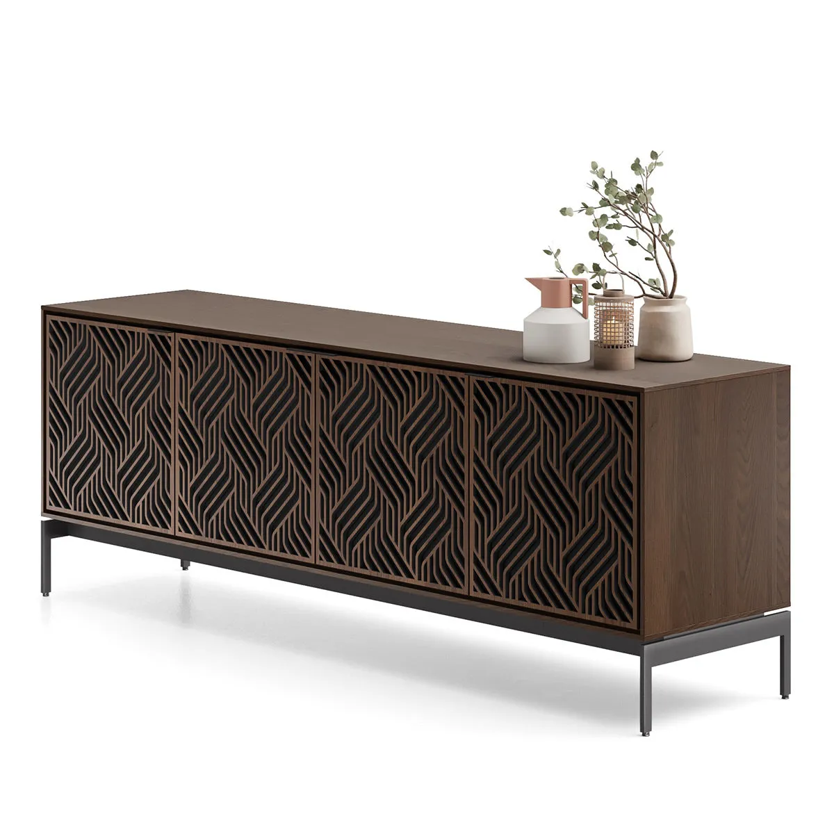 BDI Elements 8709 Weave Media Cabinet with Console Base (Toasted Oak)