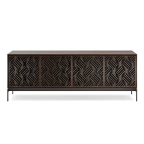 BDI Elements 8709 Weave Media Cabinet with Console Base (Toasted Oak)