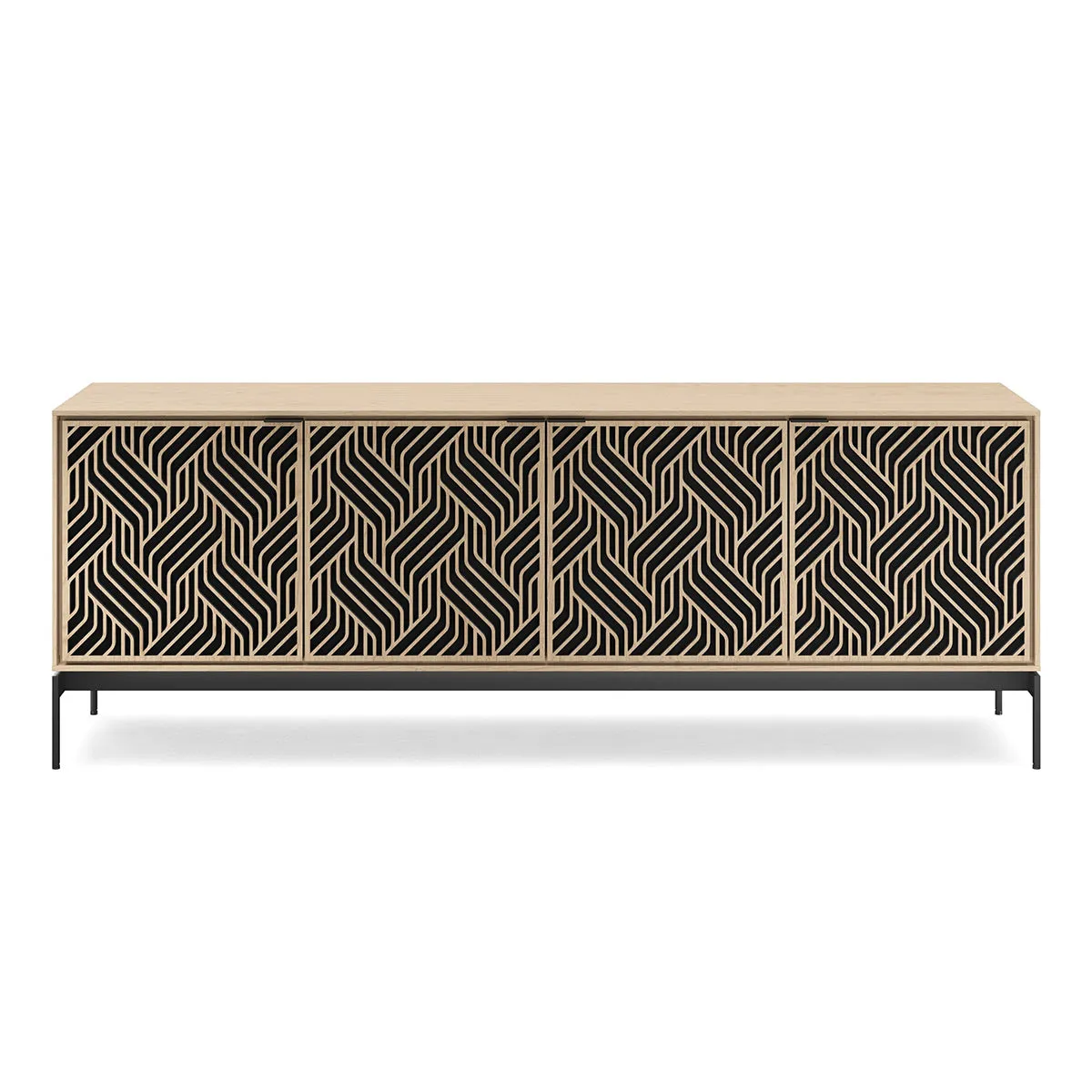 BDI Elements 8709 Weave Media Cabinet with Console Base (Washed Oak)