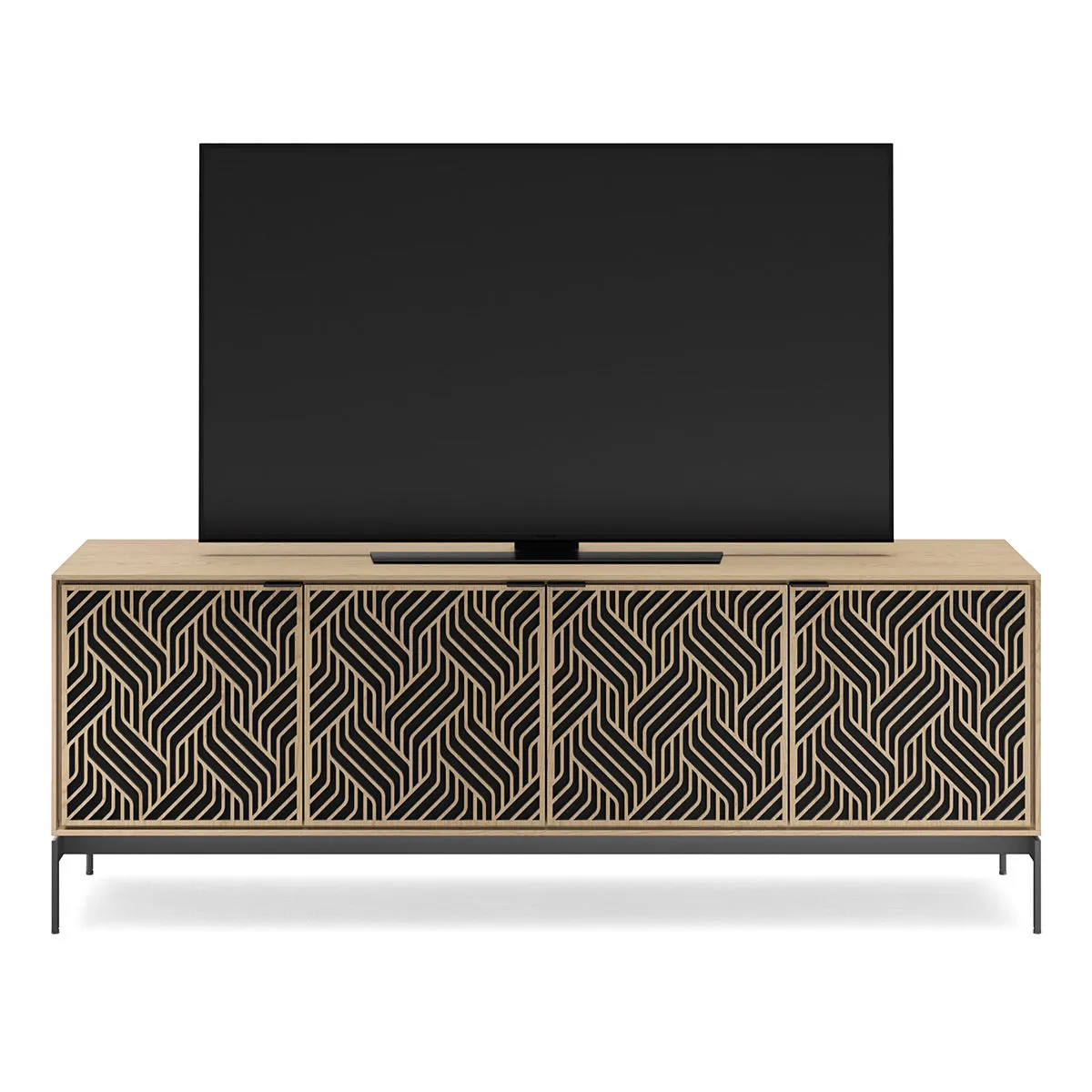BDI Elements 8709 Weave Media Cabinet with Console Base (Washed Oak)