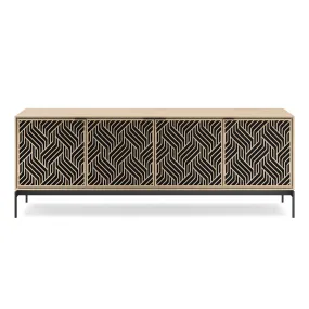 BDI Elements 8709 Weave Media Cabinet with Console Base (Washed Oak)