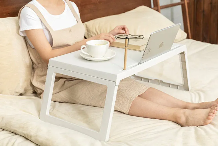 Bed Breakfast Table, Serving Tray, Folding Serving Tray, Kids Tray, Snack Tray, Study in Bed, Laptop Tray, Food tray, Foldable, Notebook