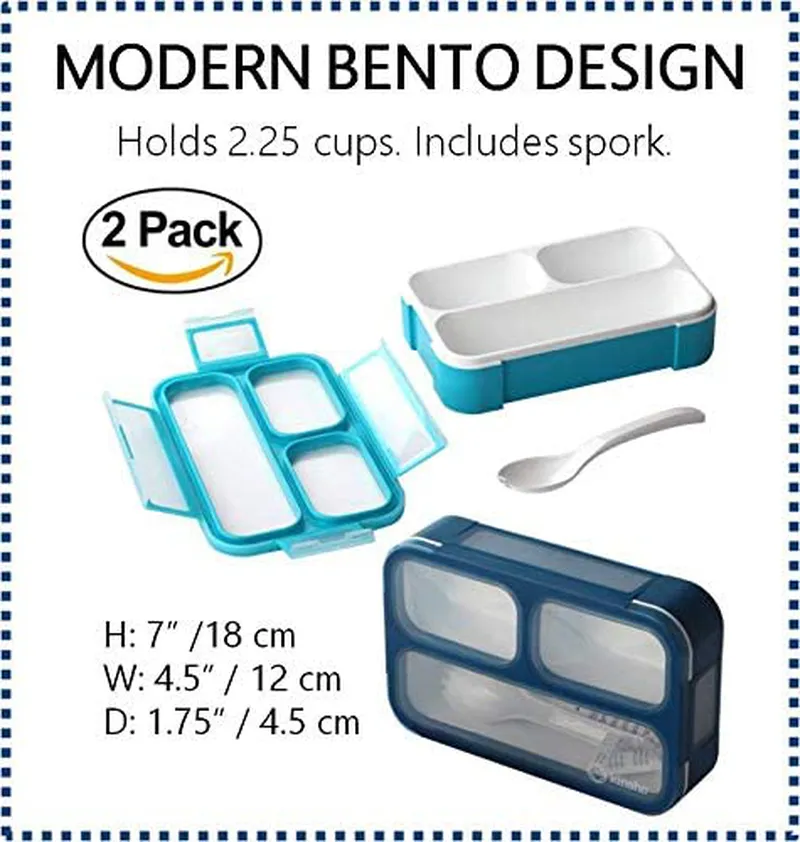 Bento-Box Lunch-box Containers for Kids Girls Toddler Women. 6 Compartment Leakproof School Portion Container Meal or Snack Boxes for School Daycare Travel | BPA-Free | 1 Pink Kit