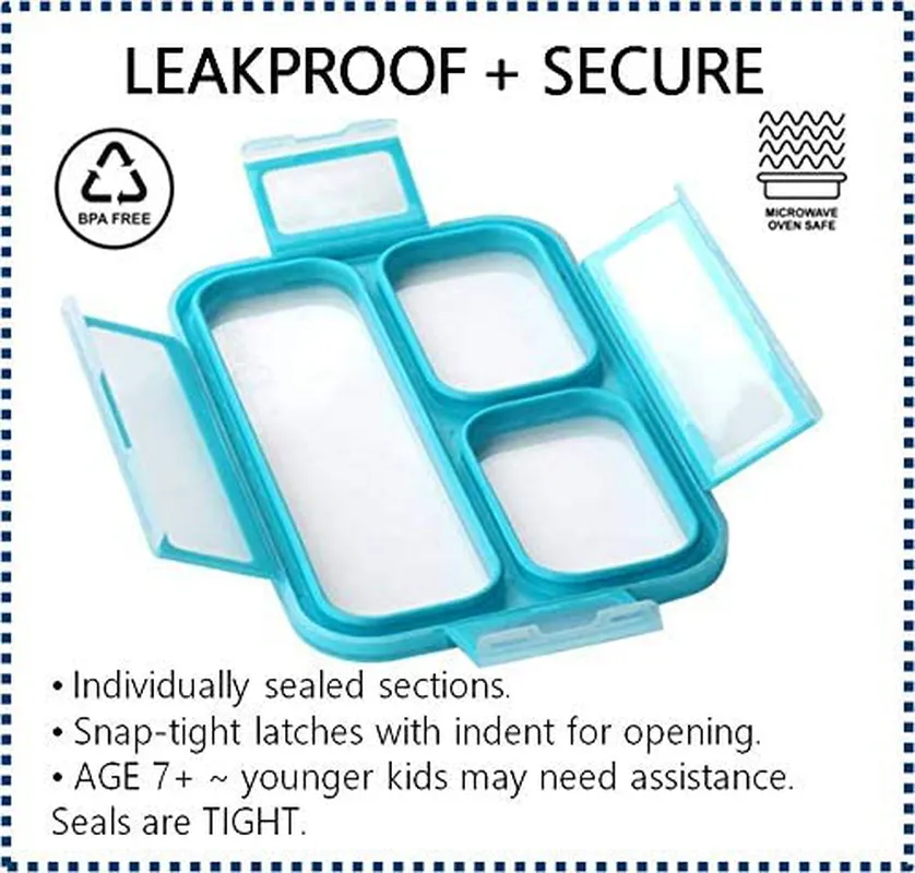 Bento-Box Lunch-box Containers for Kids Girls Toddler Women. 6 Compartment Leakproof School Portion Container Meal or Snack Boxes for School Daycare Travel | BPA-Free | 1 Pink Kit