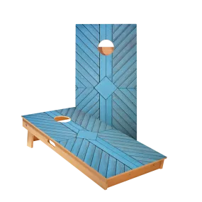 Blue Panel Wood Star Cornhole Boards