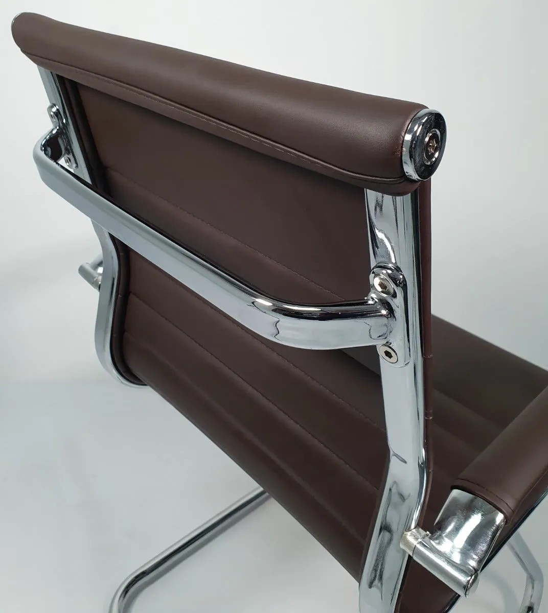 Brown Microfibre Leather Eames Visitor Chair - E13-BROWN