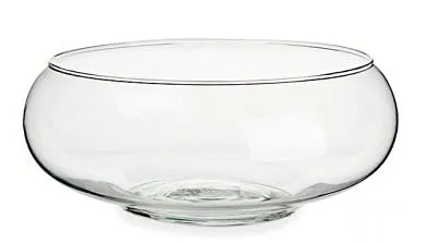 BS AMOR Glass Vase, Urli Bowl Terrarium Succulent Planter, Air Plant Display, Decorative Centerpiece Floral Container for Home or Wedding Set of 1, Clear LxBxH-8x8x3 Inch