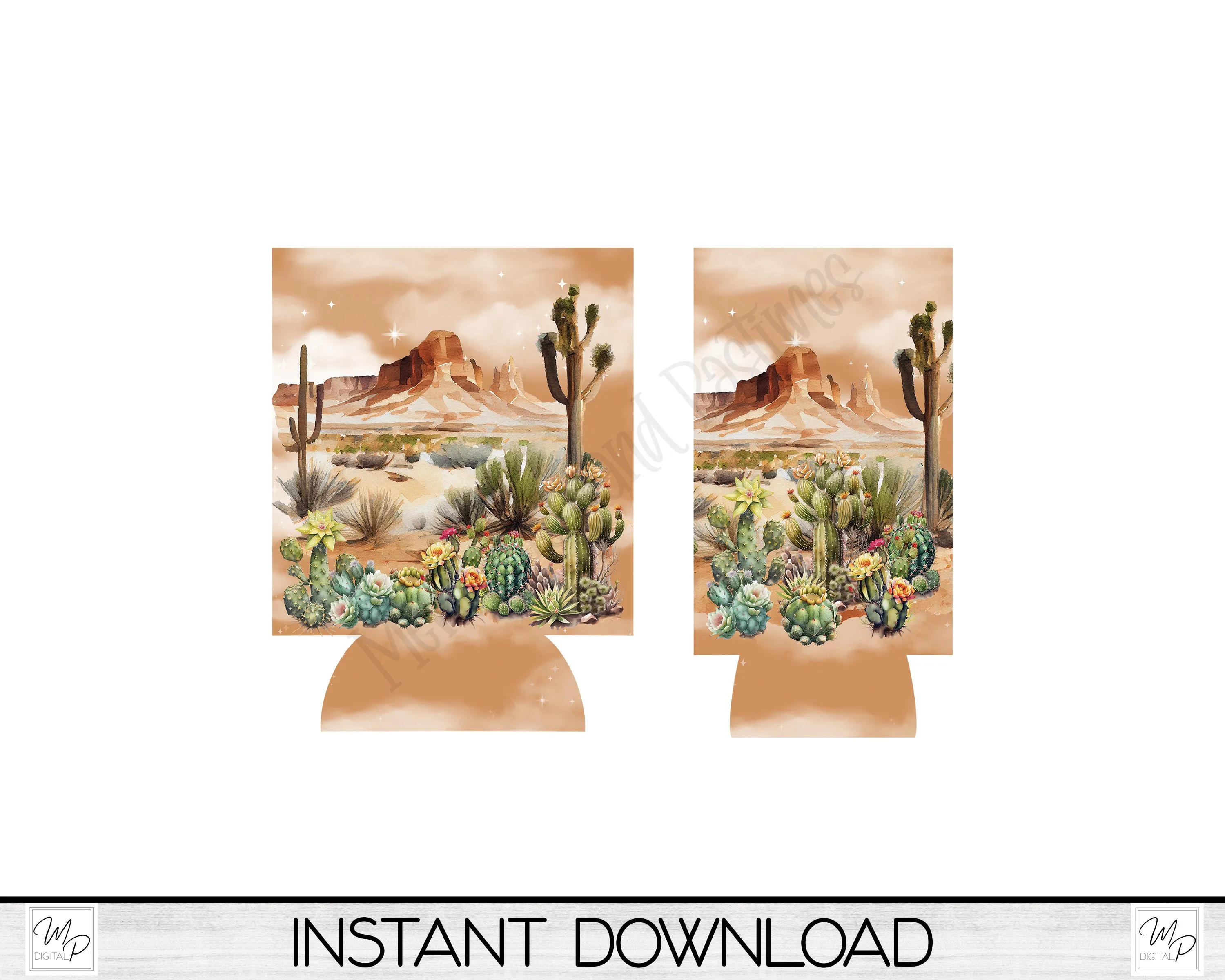 Cactus Neoprene Can Cooler PNG Sublimation Design, Digital Download