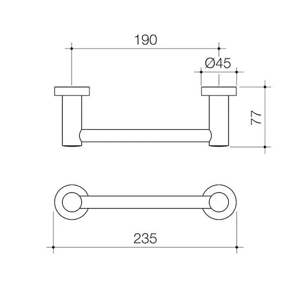 Caroma Cosmo Metal Hand Towel Rail 235mm