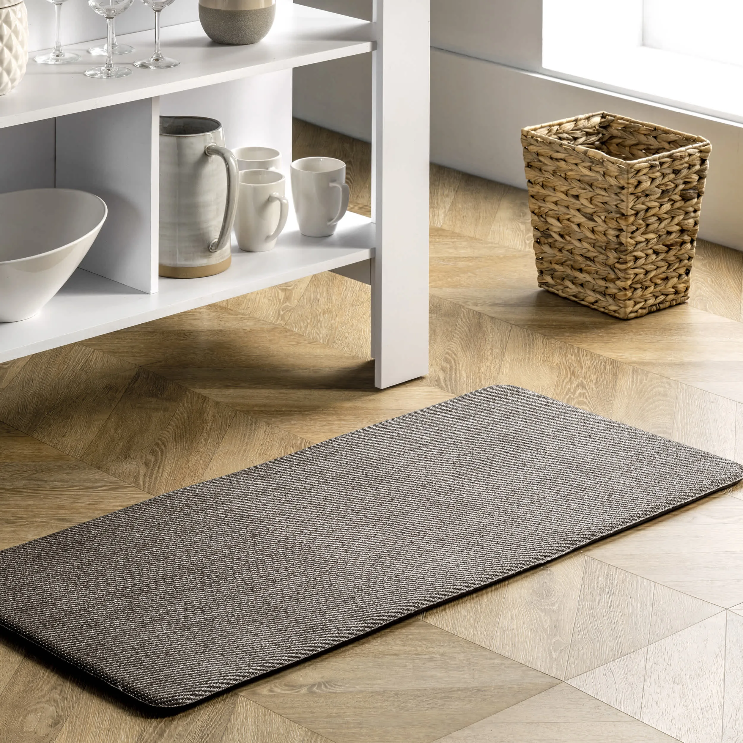 Casual Braided Anti Fatigue Kitchen Or Laundry Room Comfort Mat