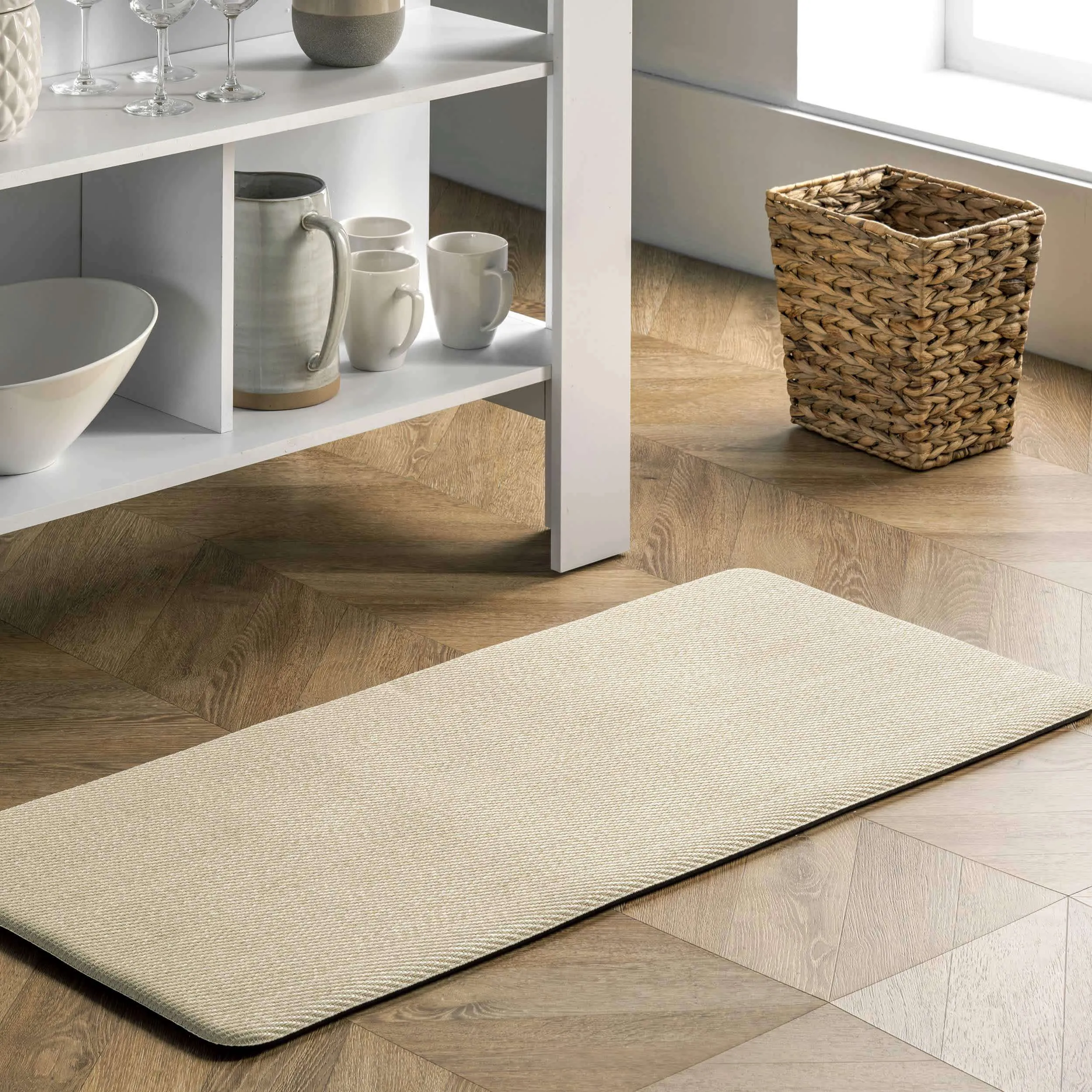 Casual Braided Anti Fatigue Kitchen Or Laundry Room Comfort Mat