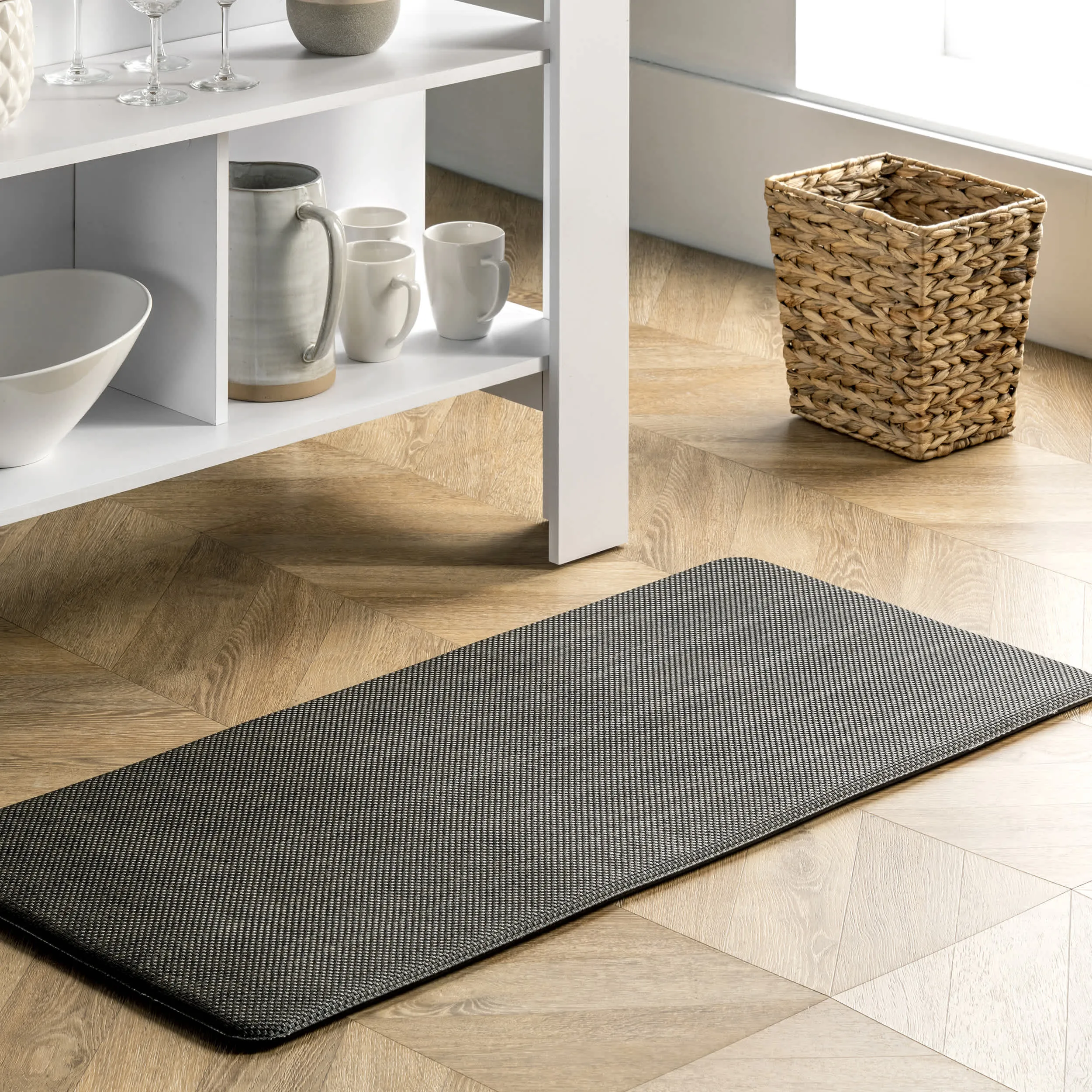 Casual Solid Anti Fatigue Kitchen Or Laundry Room Comfort Mat